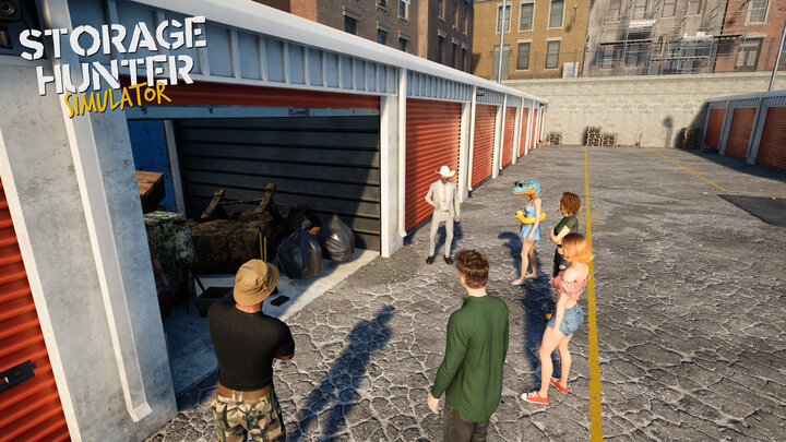 [Translate to German:] Storage Hunter Simulator, viewing the contents of a garage