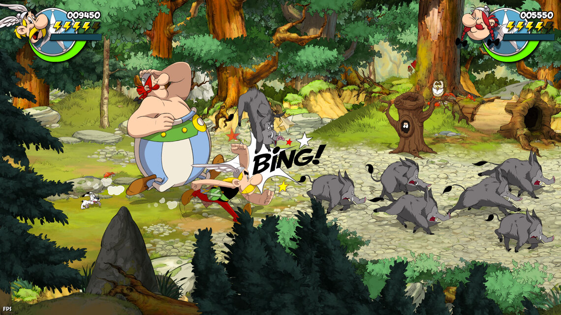 Asterix und Obelix verkloppen Wildschweine im Wald