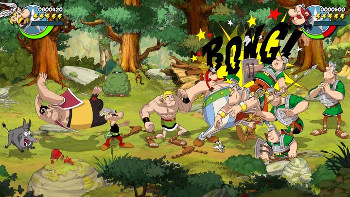Asterix und Obelix schlagen sich mit Römern im Wald