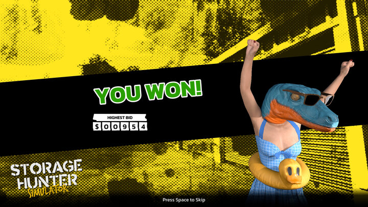 [Translate to German:] Storage Hunter Simulator, winning screen